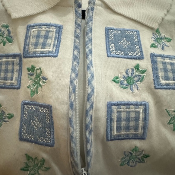 Koret Embroidered 1/4 Zip Up Collared Grannycore Shirt 1X Cottagecore Comfy NWT - Picture 3 of 11